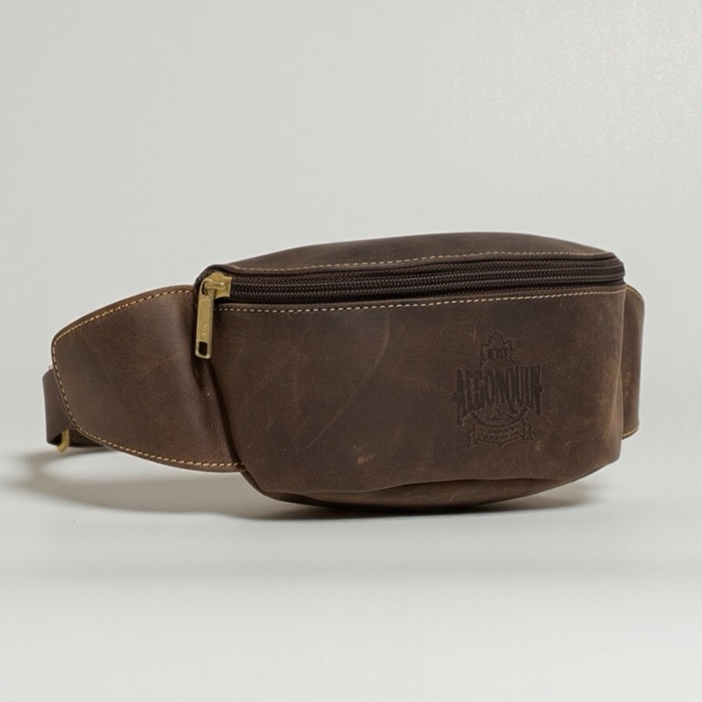 Vintage 90's Algonquin Park 100th Anniversary Souvenir Leather Belt Bag
